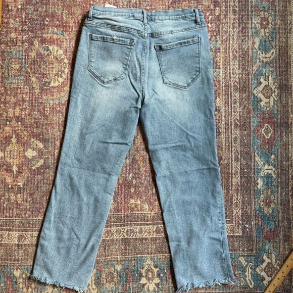 Kensie Vintage Luxe The Slim 10/30 Distressed Light Blue Women's Jeans - Picture 10 of 11